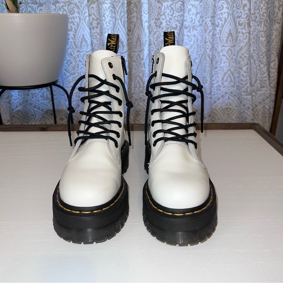 Dr. Martens White Jadon Platform Boots - Picture 3 of 8